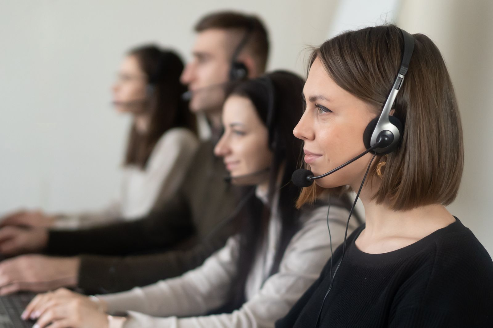 SmartTrack support team on headsets